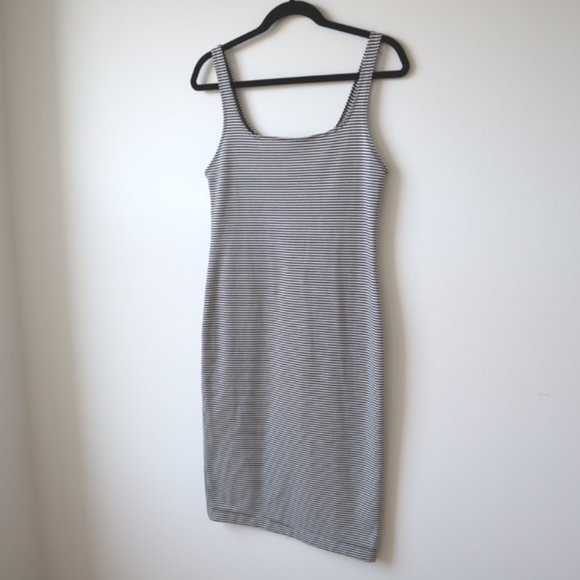 Zara Trafaluc Black and White Striped Sleeveless Bodycon Tank Dress, Siz… - Picture 2 of 14